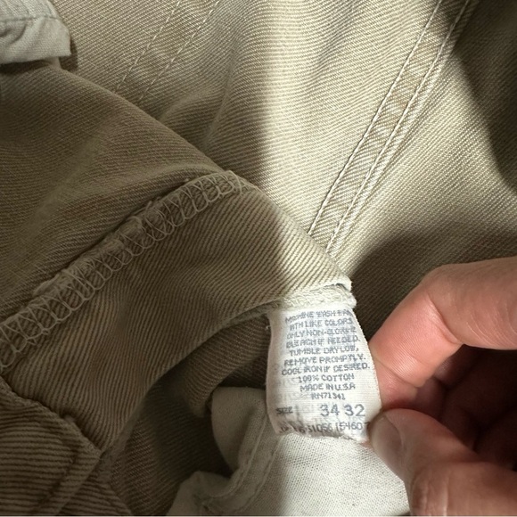 LL Bean Mens Light Tan Color Denim Jeans Size 34 32 - Picture 4 of 10